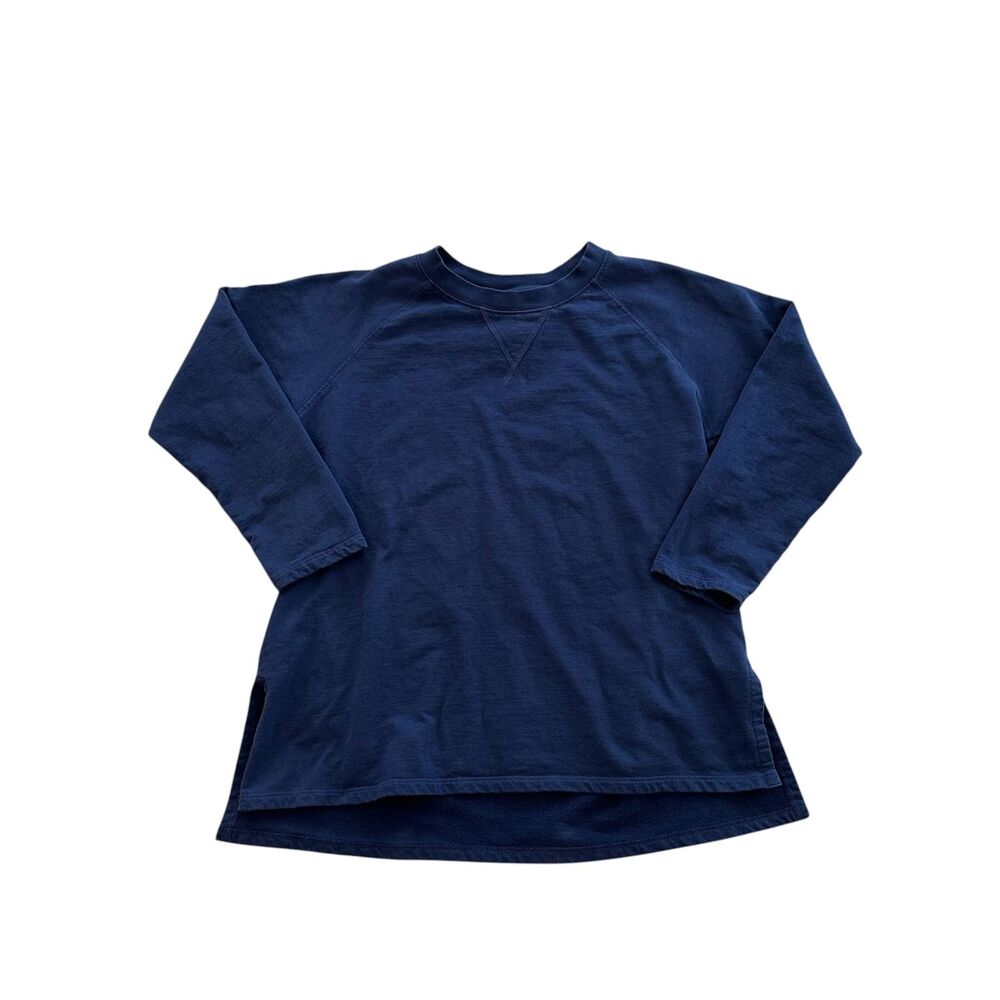 LAKE Pajamas Crewneck Long Sleeve Shirt Navy Blue Size M